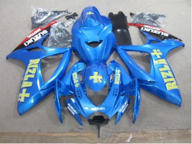 Blau Gelb Rizla Suzuki GSXR 600 K6 2006-2007 Verkleidungen