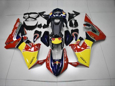 Blau Gelb Rot Rot Bull Honda CBR 1000 RR 2017-2023 Verkleidungen