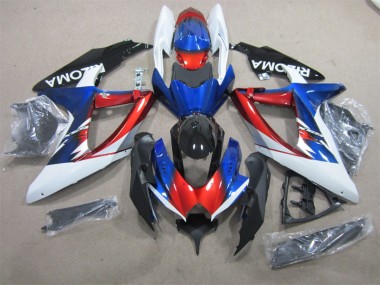Blau Rot Weiß Suzuki GSXR 600 K8 2008-2010 Verkleidungen