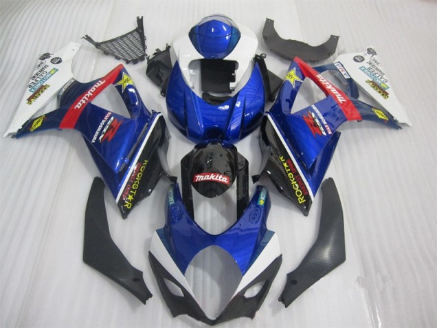 Blau Schwarz Rockstar Suzuki GSXR 1000 K7 2007-2008 Verkleidungen Blau Schwarz Rockstar Suzuki GSXR 1000 K7 2007-2008 Verkleidungen