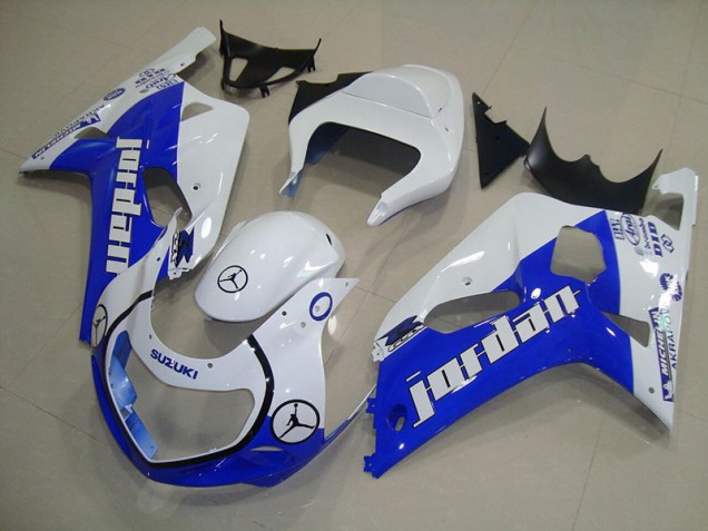 Blau Weiß Jordan Suzuki GSXR 750 K1 K2 K3 2001-2003 Verkleidungen Blau Weiß Jordan Suzuki GSXR 750 K1 K2 K3 2001-2003 Verkleidungen