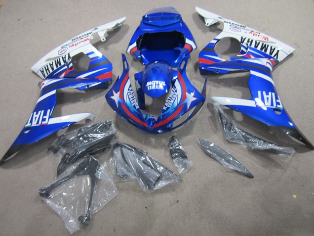 Blau Weiß Motul Fiat Yamaha R6 2003-2005 Verkleidung Blau Weiß Motul Fiat Yamaha R6 2003-2005 Verkleidung