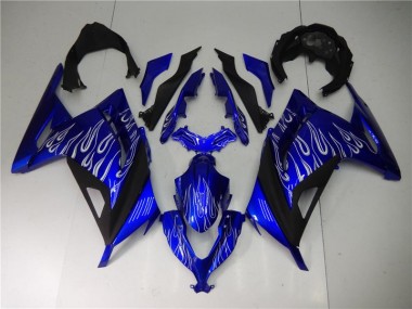 Blau Weiß Schwarz Kawasaki EX300 2013-2016 Verkleidungen