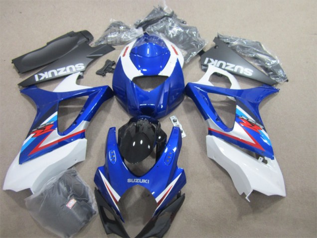 Blau Weiß Suzuki GSXR 1000 K7 2007-2008 Verkleidungen Blau Weiß Suzuki GSXR 1000 K7 2007-2008 Verkleidungen