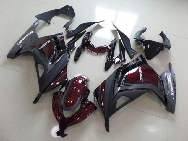 Dunkel rot und Grau Kawasaki ZX 300R 2013-2016 Verkleidungen Dunkel rot und Grau Kawasaki ZX 300R 2013-2016 Verkleidungen
