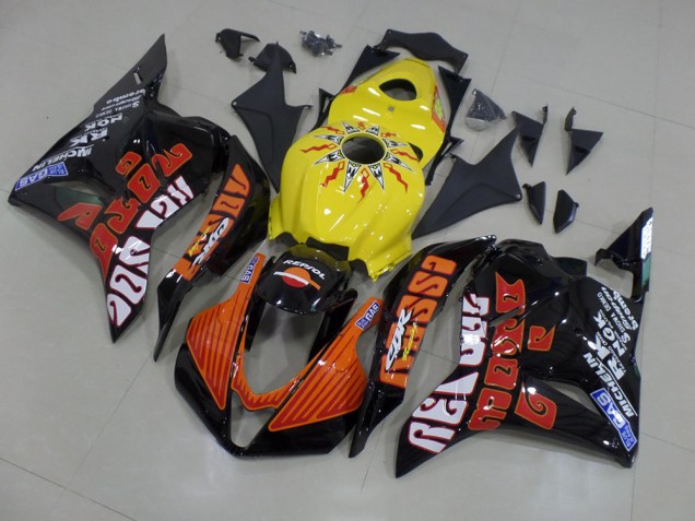 Gelb Rossi Rennen Honda CBR 600 RR 2009-2012 Verkleidungen Gelb Rossi Rennen Honda CBR 600 RR 2009-2012 Verkleidungen