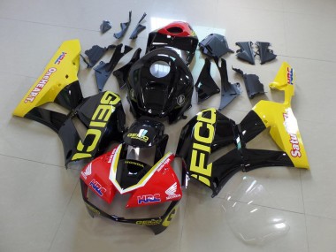 Gelb Schwarz Geico Honda CBR 600 RR 2013-2021 Verkleidungen