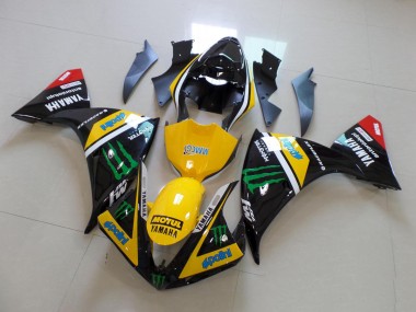 Gelb Schwarz Monster Yamaha R1 2012-2014 Verkleidung
