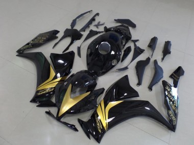 Glänzend Schwarz Gold Aufkleber Honda CBR 1000 RR 2012-2016 Verkleidungen