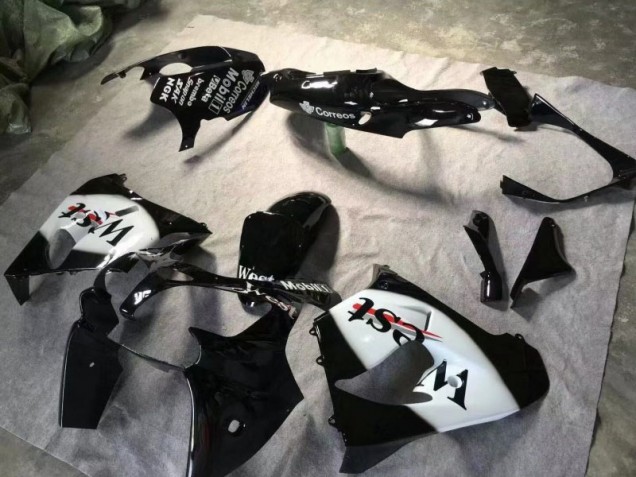 Glänzend schwarz Weiß Kawasaki ZX9R 2000-2001 Verkleidungen Glänzend schwarz Weiß Kawasaki ZX9R 2000-2001 Verkleidungen