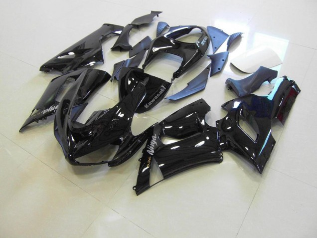 Glänzend schwarz silberne Aufkleber Kawasaki ZX6R 2005-2006 Verkleidungen Glänzend schwarz silberne Aufkleber Kawasaki ZX6R 2005-2006 Verkleidungen