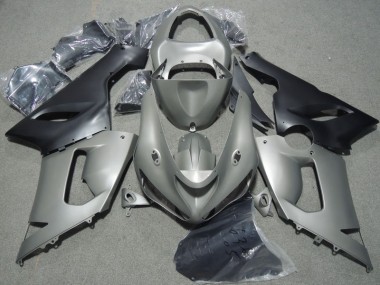 Grau Schwarz Kawasaki ZX6R 2005-2006 Verkleidungen