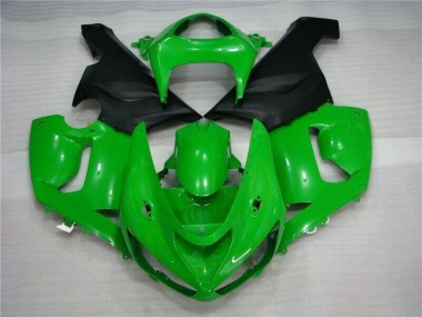 Grün Matt schwarz Kawasaki ZX6R 2005-2006 Verkleidungen