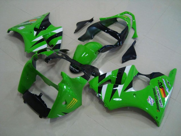 Grün Schwarz Kawasaki ZX6R 2000-2002 Verkleidungen Komplett Sets Grün Schwarz Kawasaki ZX6R 2000-2002 Verkleidungen Komplett Sets