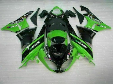 Grün Schwarz Kawasaki ZX6R 2009-2012 Verkleidungen