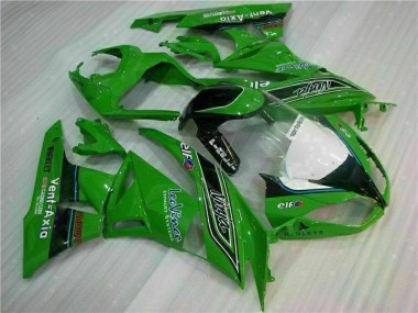 Grün Schwarzer LeoVince Kawasaki ZX6R 2009-2012 Verkleidungen