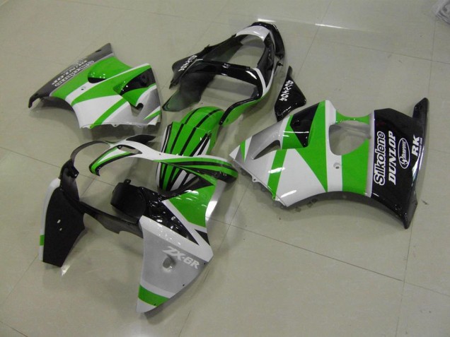 Grün Weiße Streifen Kawasaki ZX6R 2000-2002 Verkleidungen Grün Weiße Streifen Kawasaki ZX6R 2000-2002 Verkleidungen