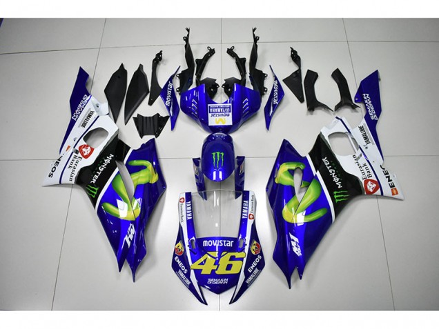 Monster Blau Movistar 46 Yamaha R6 2017-2023 Verkleidungen Monster Blau Movistar 46 Yamaha R6 2017-2023 Verkleidungen