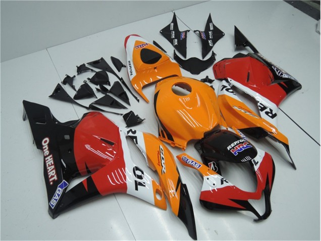 Orange Rot Schwarz Repsol Honda CBR 600 RR 2009-2012 Verkleidungen