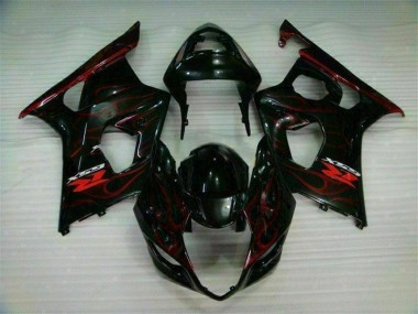 Rot Flamme Suzuki GSXR 1000 K3 2003-2004 Verkleidungen