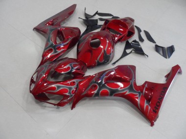 Rot Silber Flamme Honda CBR 1000 RR 2006-2007 Verkleidungen