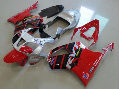 Rot Silber Honda VTR 1000 2000-2006 Verkleidungen