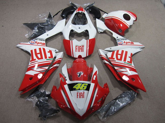 Rot Weiß Fiat 46 Yamaha R1 2007-2008 Verkleidungen Rot Weiß Fiat 46 Yamaha R1 2007-2008 Verkleidungen