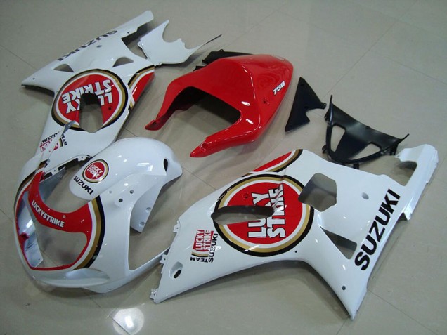 Rot Weiß Lucky Strike Suzuki GSXR 750 K1 K2 K3 2001-2003 Verkleidungen Rot Weiß Lucky Strike Suzuki GSXR 750 K1 K2 K3 2001-2003 Verkleidungen