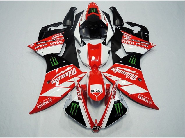 Rot Weiß Rocol Yamaha R1 2012-2014 Verkleidungen Rot Weiß Rocol Yamaha R1 2012-2014 Verkleidungen