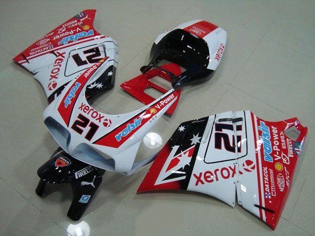 Rot Weiß Xerox 21 Ducati 748 916 996 996S 1993-2005 Vollverkleidung Rot Weiß Xerox 21 Ducati 748 916 996 996S 1993-2005 Vollverkleidung