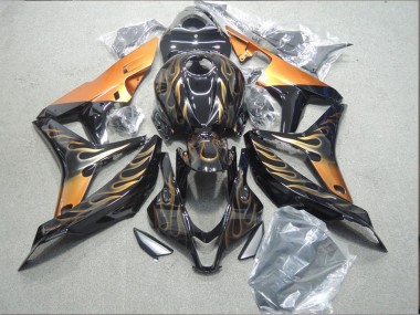 Schwarz Gold Flamme Honda CBR 1000 RR 2004-2005 Verkleidungen