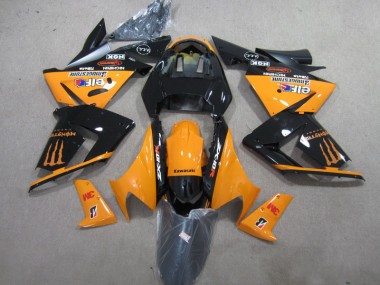 Schwarz Orange 3M Monster Kawasaki ZX10R 2003-2005 Verkleidungen