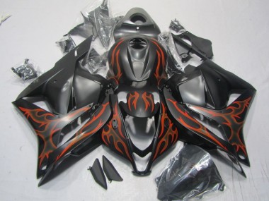 Schwarz Orange Flamme Honda CBR 600 RR 2009-2012 Verkleidungen