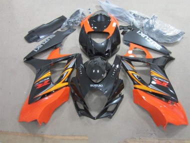 Schwarz Orange Suzuki GSXR 1000 K7 2007-2008 Verkleidungen