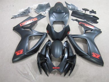 Schwarz Rot Aufkleber Suzuki GSXR 600 K6 2006-2007 Verkleidungen