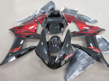 Schwarz Rot Aufkleber Yamaha R1 2002-2003 Verkleidungen