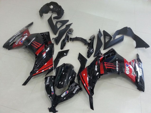 Schwarz Rot Monster Kawasaki ZX 300R 2013-2016 Verkleidungen Schwarz Rot Monster Kawasaki ZX 300R 2013-2016 Verkleidungen