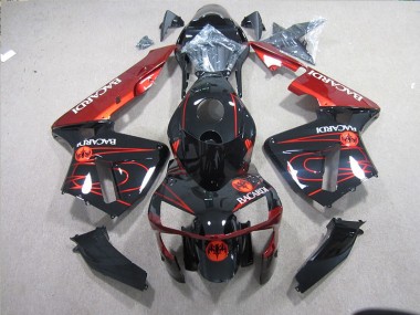 Schwarz Rot Racardi Kawasaki ZX10R 2003-2005 Verkleidungen