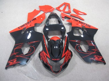 Schwarz Rot Suzuki GSXR 600 K4 2004-2005 Verkleidungen