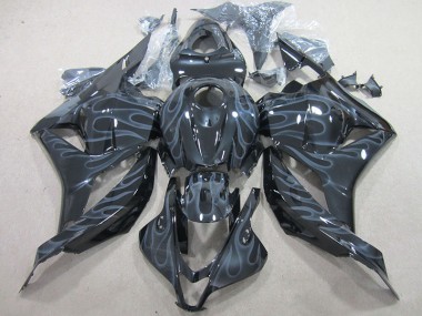 Schwarz Silber Flamme Honda CBR 600 RR 2009-2012 Verkleidungen