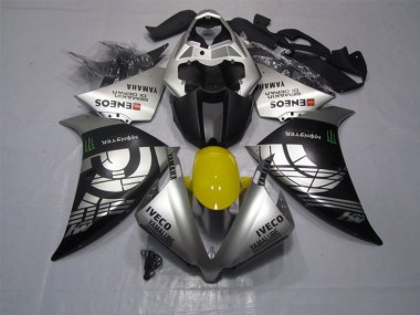 Schwarz Silber Iveco Yamalube Monster Yamaha R1 2012-2014 Verkleidungen
