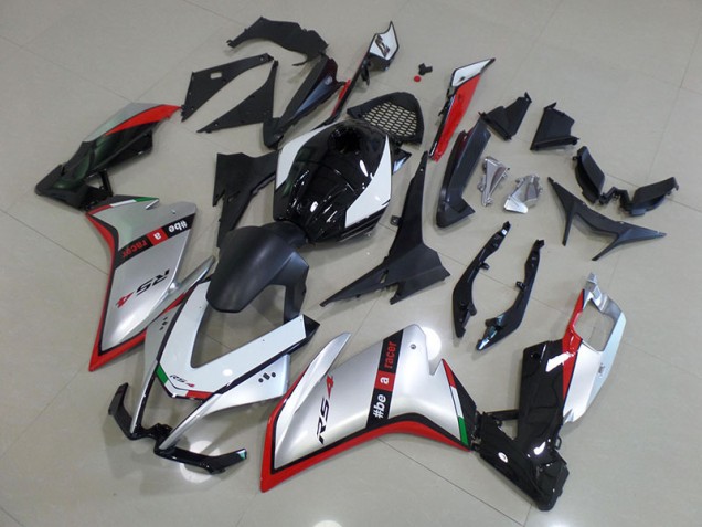 Schwarz Silber Rot Aprilia RS4 50 125 2011-2018 Verkleidung Schwarz Silber Rot Aprilia RS4 50 125 2011-2018 Verkleidung