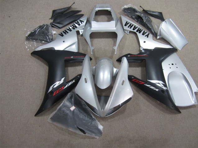 Schwarz Silber Yamaha R1 2002-2003 Verkleidungen Schwarz Silber Yamaha R1 2002-2003 Verkleidungen