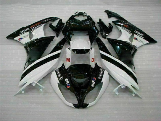 Schwarz Weiß 3M Touch4 Kawasaki ZX6R 2009-2012 Verkleidungen Schwarz Weiß 3M Touch4 Kawasaki ZX6R 2009-2012 Verkleidungen