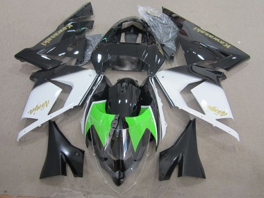 Schwarz Weiß Gold Ninja Kawasaki ZX10R 2003-2005 Verkleidungen