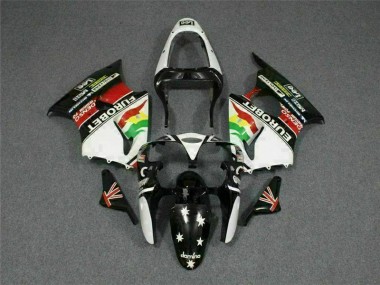 Schwarz Weißer Eurobet Kawasaki ZX6R 2000-2002 Verkleidungen