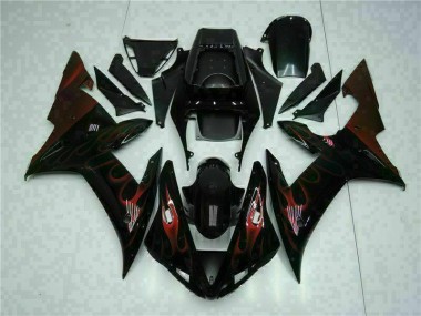 Schwarz Yamaha R1 2002-2003 VollVerkleidungen & Plastik