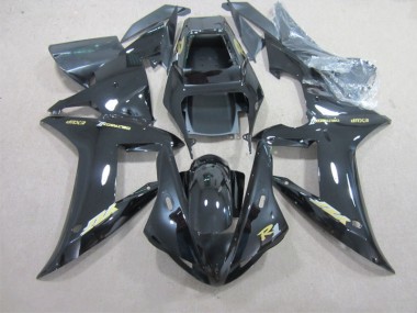 Schwarz mit goldenem Aufkleber Yamaha R1 2002-2003 Verkleidungen