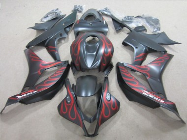 Schwarz mit roter Flamme Honda CBR 600 RR 2007-2008 Verkleidungen