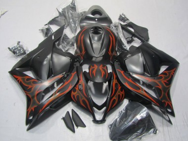 Schwarz rote Flamme Honda CBR 600 RR 2009-2012 Verkleidung